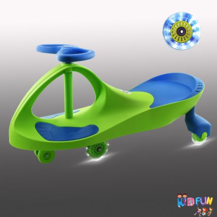 لوپ کار چرخ ژله ای چراغدار رنگ سبز با نشیمن آبی LOOPCAR
